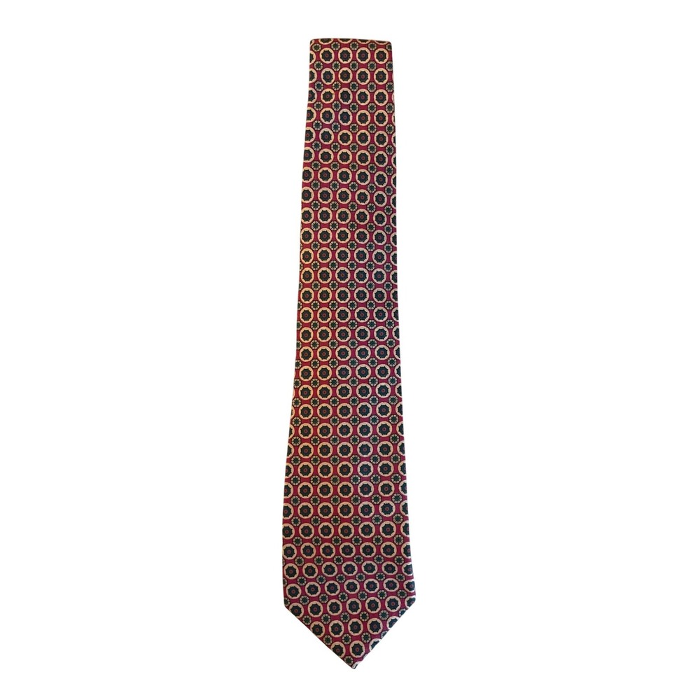 Vintage Country Britches Silk Tie Medallion Preppy Dark Academia Traditional